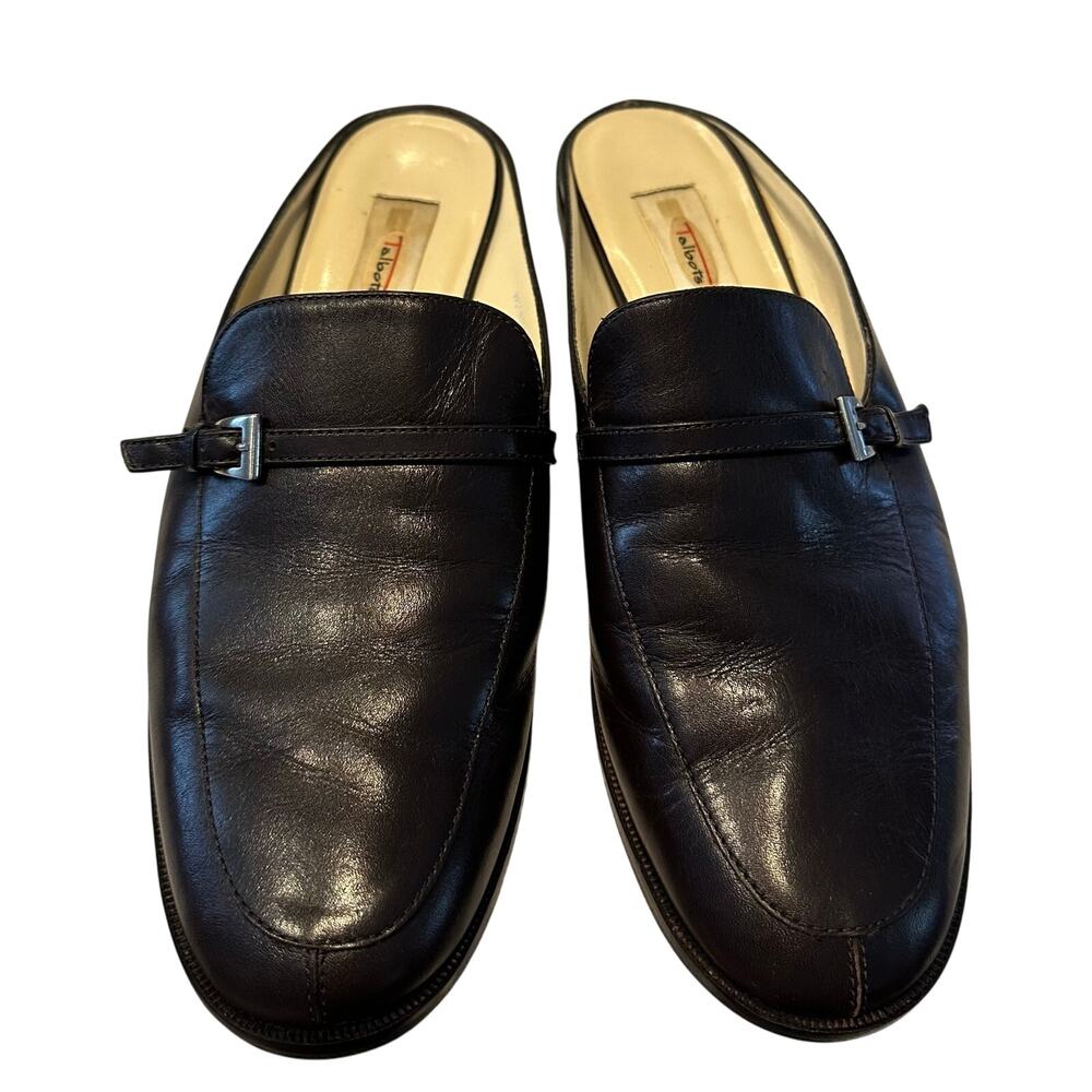 Talbots Shoes Sz 7.5 Brown Leather Mules Slip On Heels Womens slides career